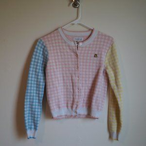 Teddy Fresh Gingham Cardigan, Size M, Pastel